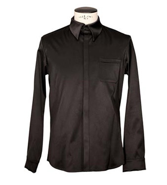 black silk shirt