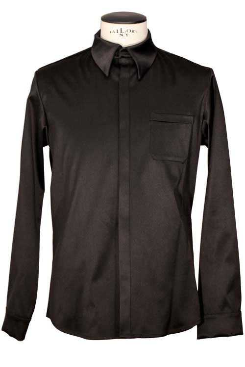 black silk shirt